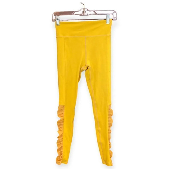 ZYIA Daffodil Mesh Light N Tight Hi-Rise Leggings Size 2 Yellow - Picture 2 of 11